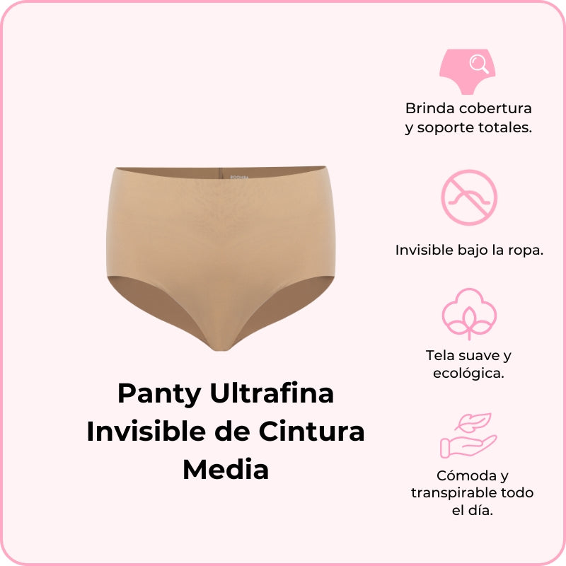 Panty Ultrafina Invisible de Cintura Media