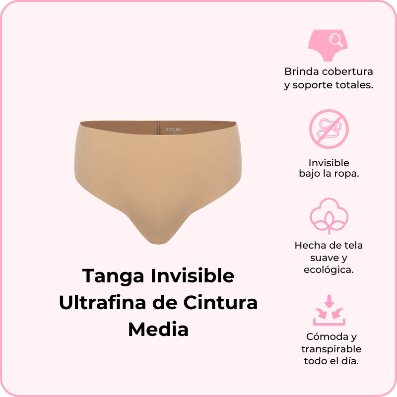 Tanga Invisible Ultrafina de Cintura Media